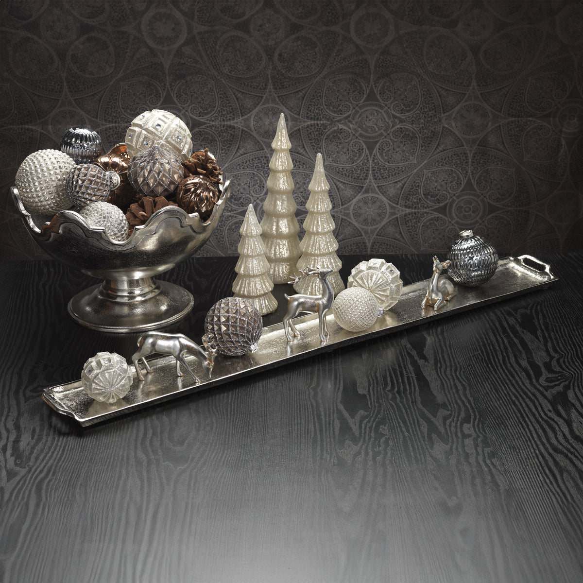 40-Inch Long Nickel Decorative Tray