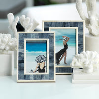 Mendocino Blue & Ivory Bone Photo Frame - 4x6