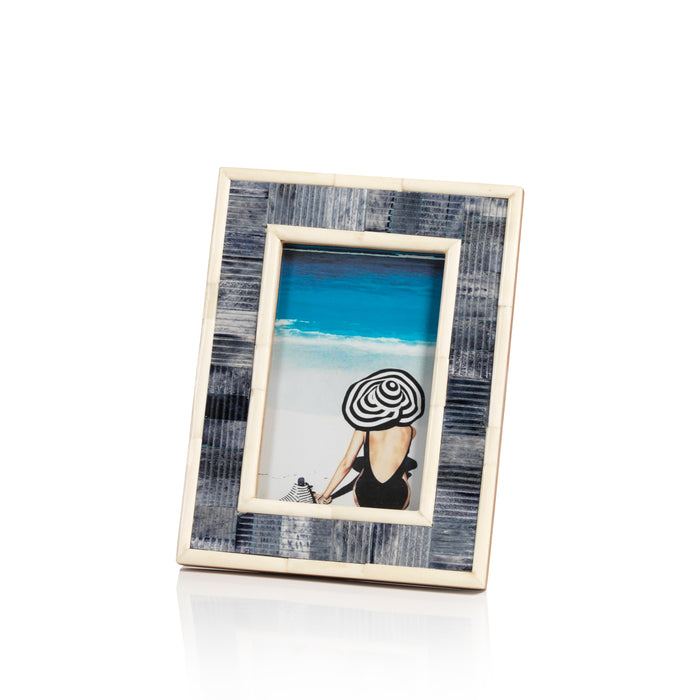 Mendocino Blue & Ivory Bone Photo Frame - 4x6