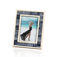 Mendocino Blue & Ivory Bone Photo Frame - 5x7