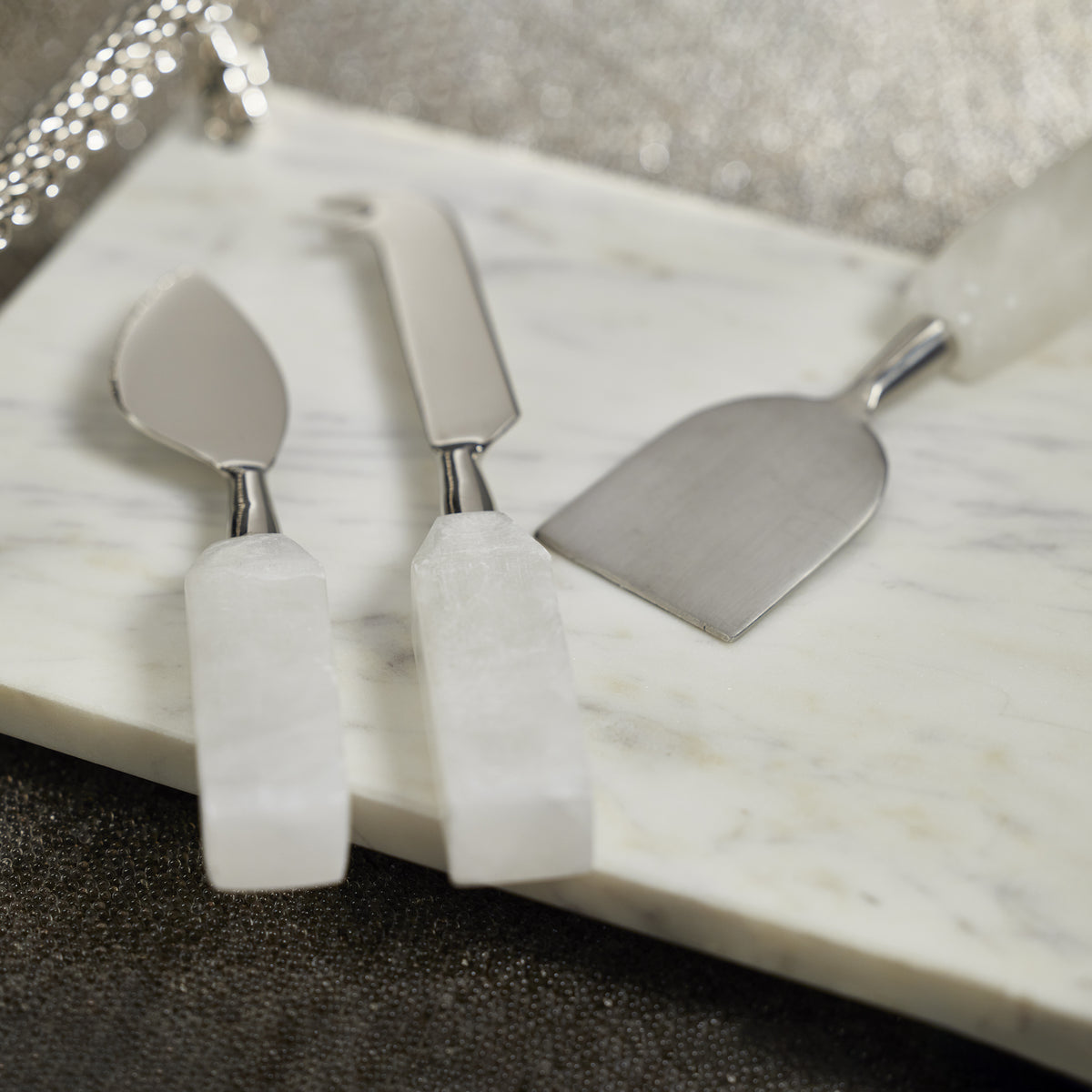 Alabaster Cheese Knife Set, 3-Pieces