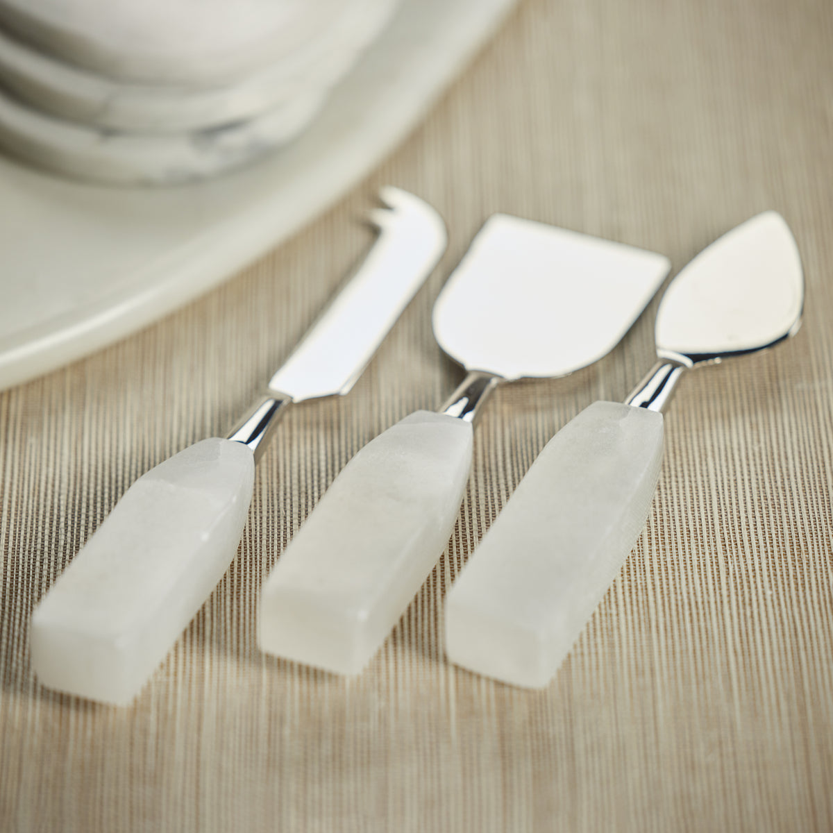 Alabaster Cheese Knife Set, 3-Pieces