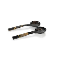 Seychelles Variegated Horn Salad Servers