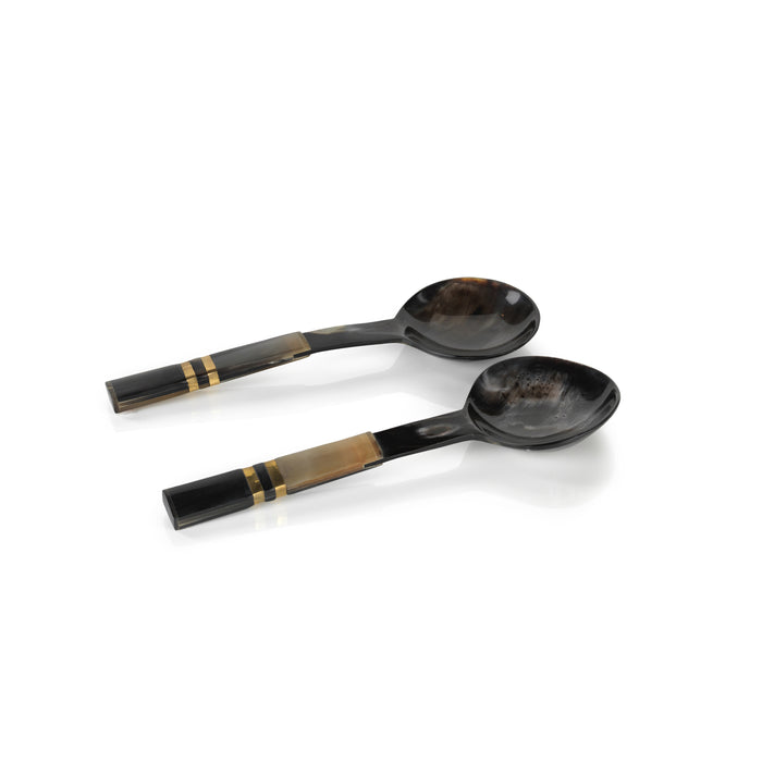 Seychelles Variegated Horn Salad Servers