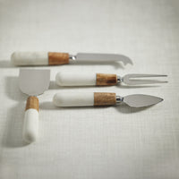 Marble and Wood Cheese Tools,  Set of 4