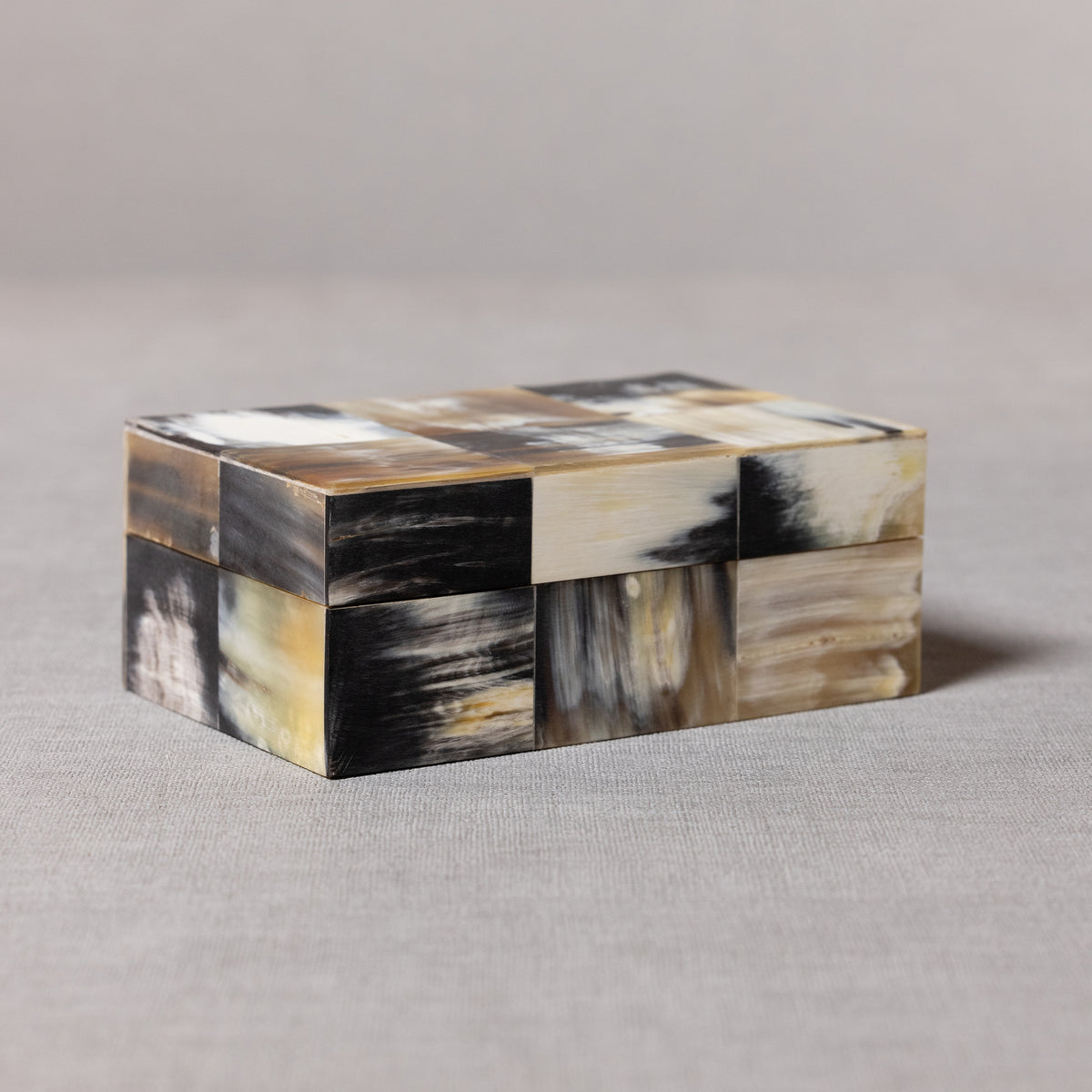 African Black Horn Inlaid Decorative Box