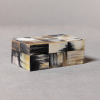 African Black Horn Inlaid Decorative Box