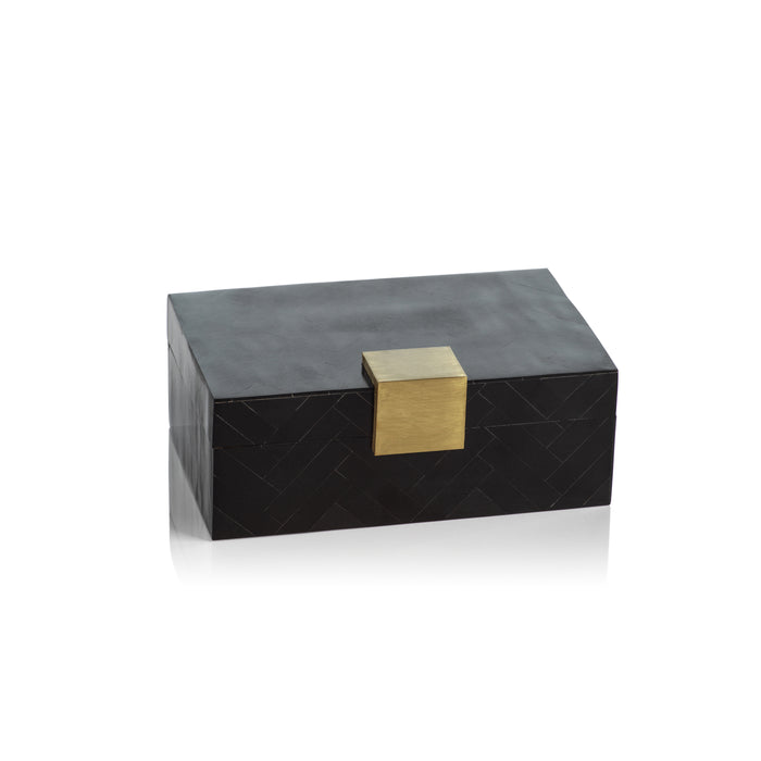 Cape Verde Black Resin Inlaid Decorative Box