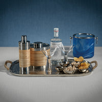 Mendocino Aluminum Tray with Rattan Wrapped Handles
