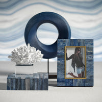 Biarritz Blue Bone & Brass Trim Photo Frame- 5x7
