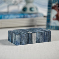 Biarritz Ribbed Blue Bone Inlay Decorative Box