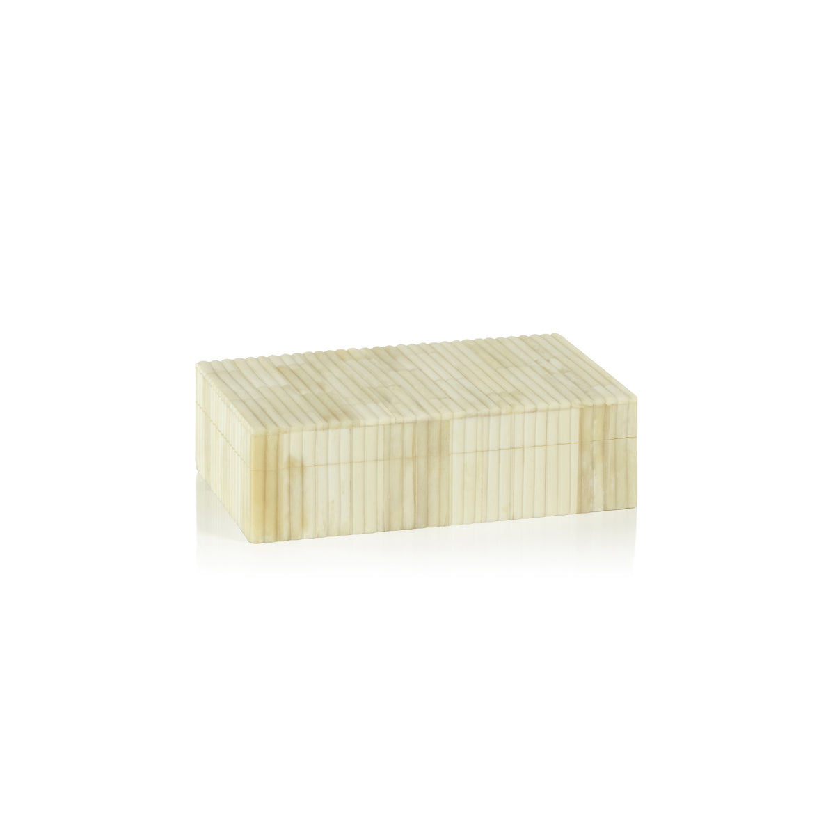 St Ives Ivory Ribbed Bone Inlay Decorative Box