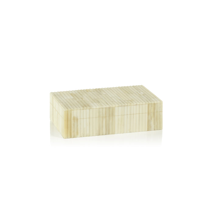 St Ives Ivory Ribbed Bone Inlay Decorative Box