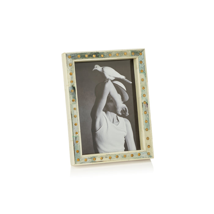 Lindau Ivory & Green Bone Inlay Photo Frame 5x7