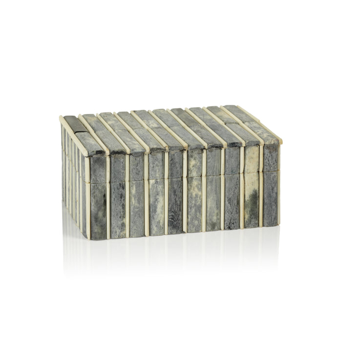 Ivory & Gray Bone Inlay Decorative Box