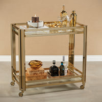 Mayfair High Gloss Gold Bar Cart