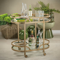 Lismore Oval Matt Gold Bar Cart
