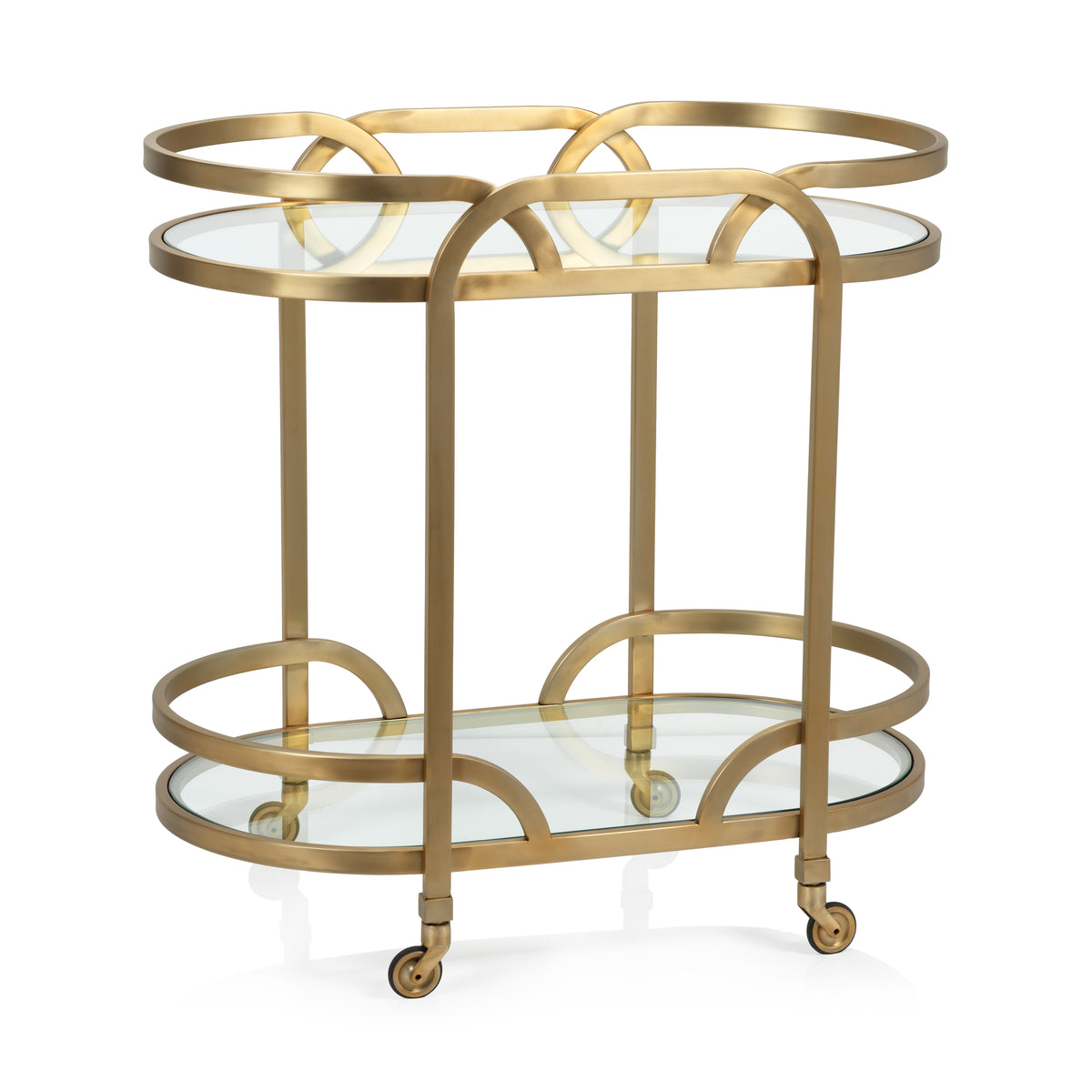 Lismore Oval Matt Gold Bar Cart