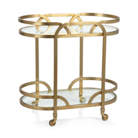 Lismore Oval Matt Gold Bar Cart