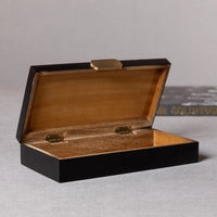 Marlowe Black Bone Decorative Box w/ Brass Knob