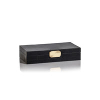 Marlowe Black Bone Decorative Box w/ Brass Knob
