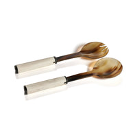 Nadine Horn Salad Server Set with Bone Handle
