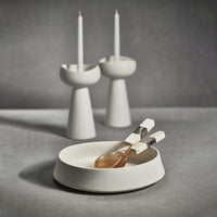 Monte Carlo Horn Salad Server Set with Bone Etched Handle