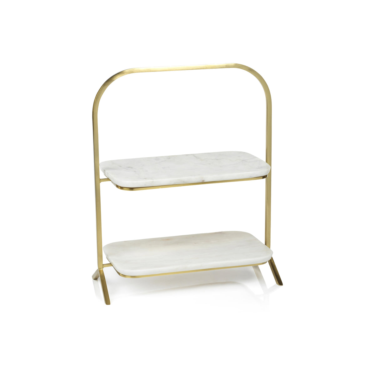 Madeleine 2-Tier Marble Tray Serving Stand