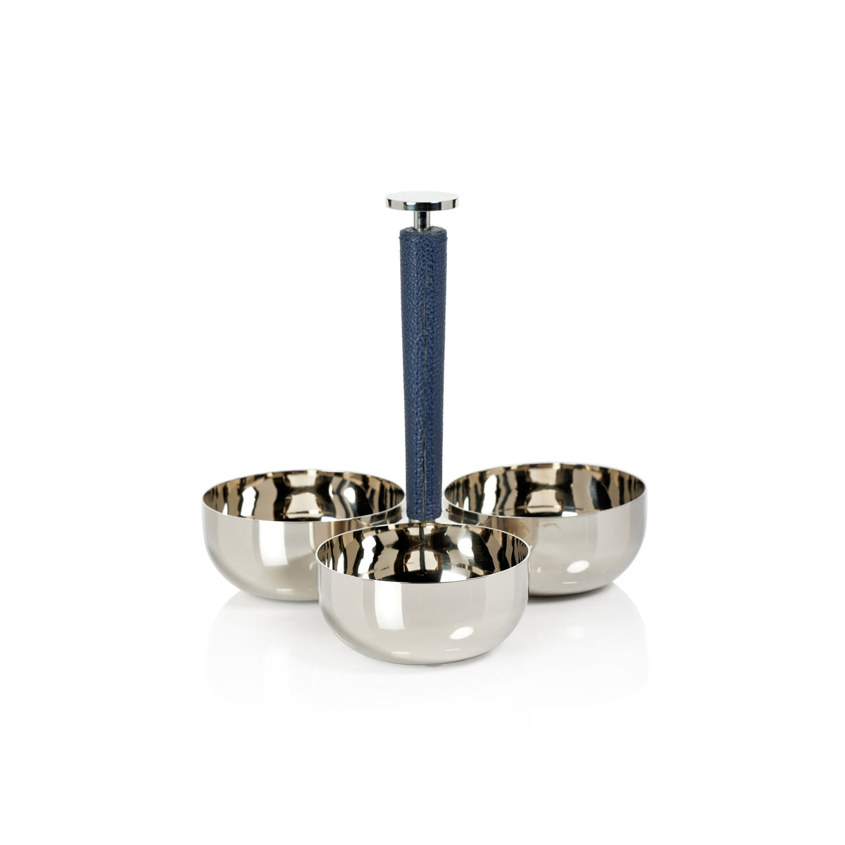 Laguna Nickel & Leather Condiment Set