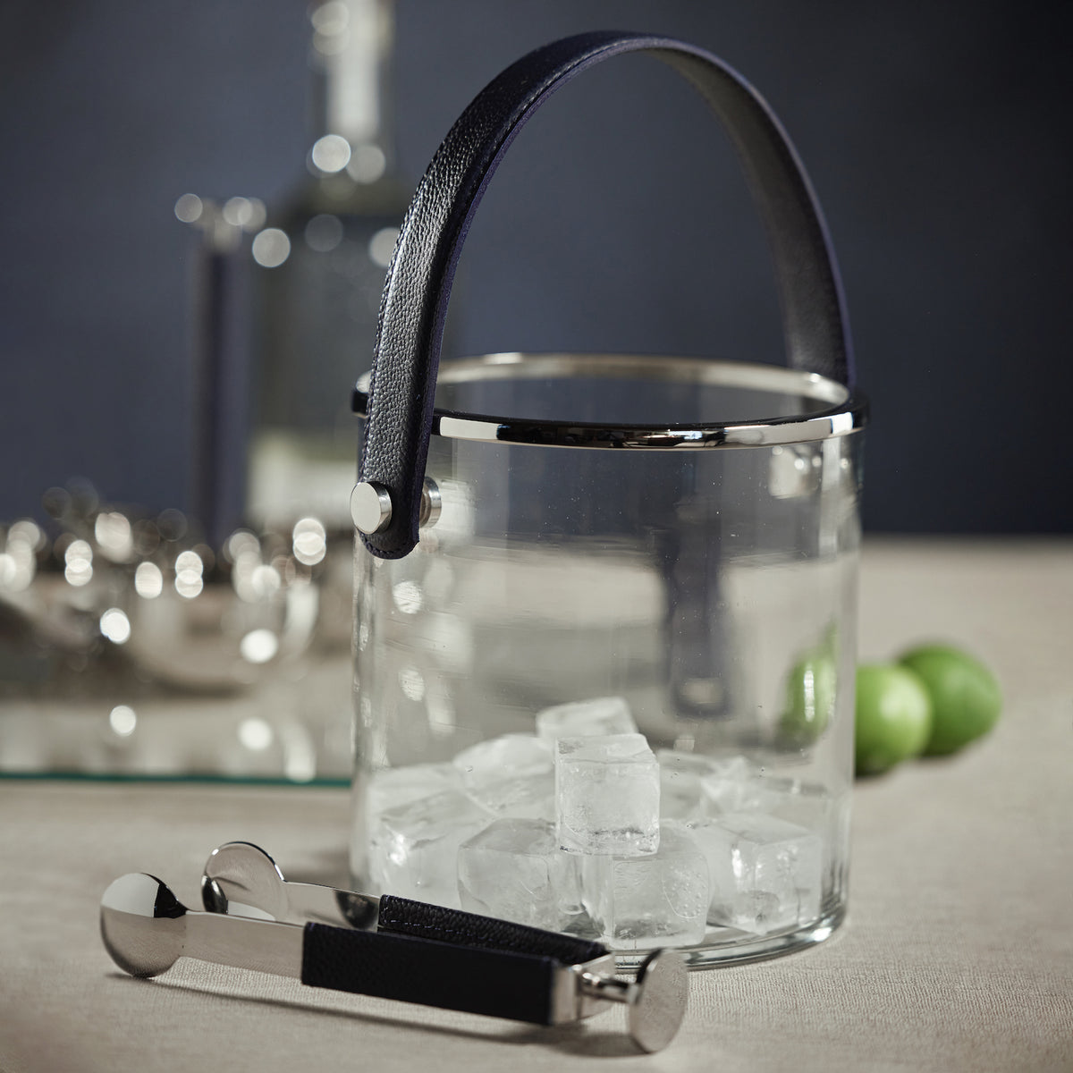 Laguna Leather & Glass Ice Bucket
