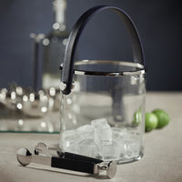 Laguna Leather & Glass Ice Bucket