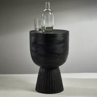 Vendas Black Mango Wood Accent Table