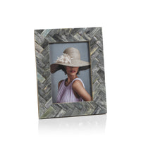 Mayfair Grey Bone Braided Photo Frame 5x7