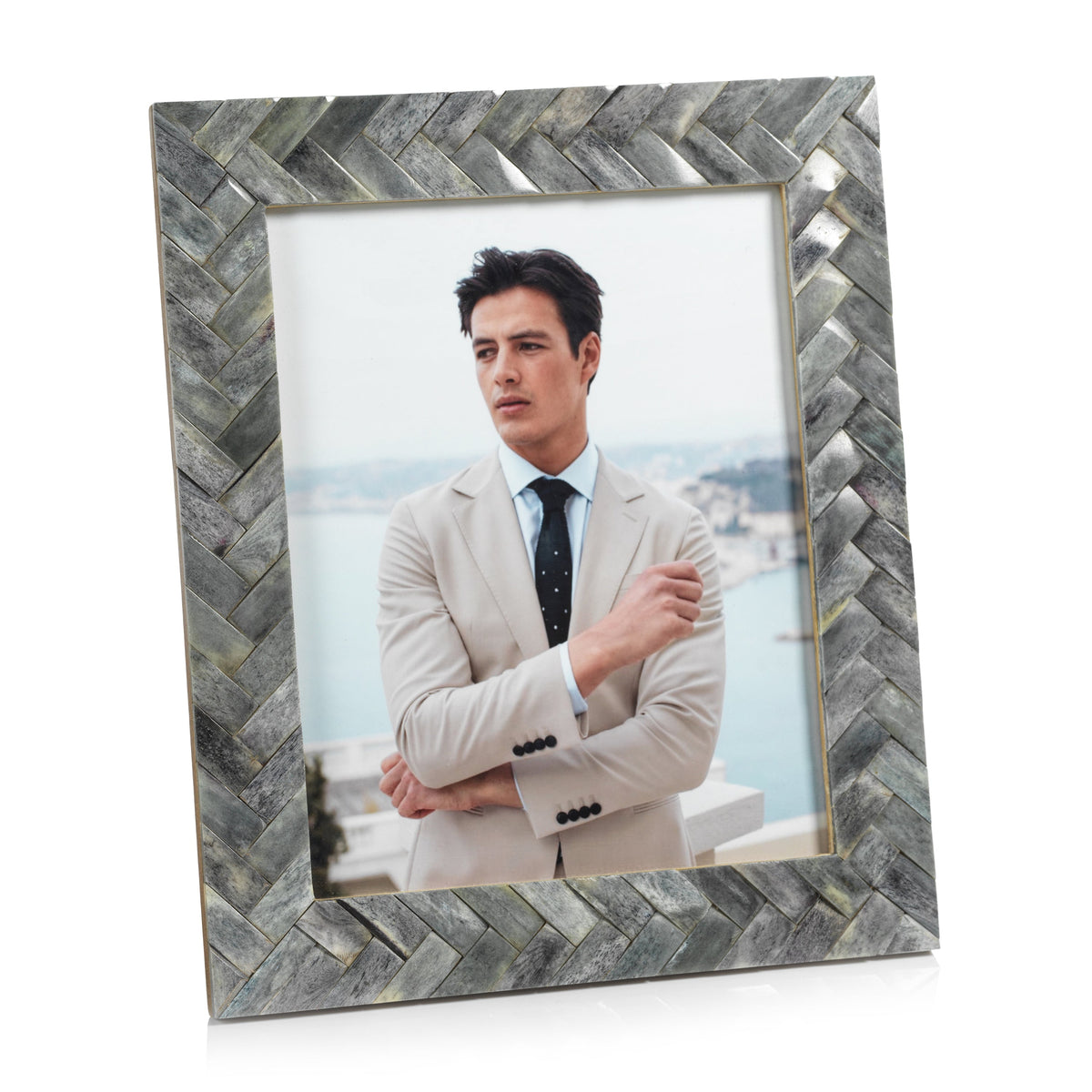 Mayfair Grey Bone Braided Photo Frame 8x10