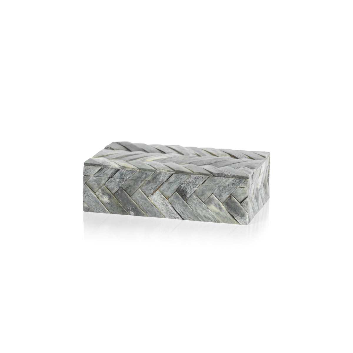 Mayfair Grey Bone Braided Decorative Box, Small