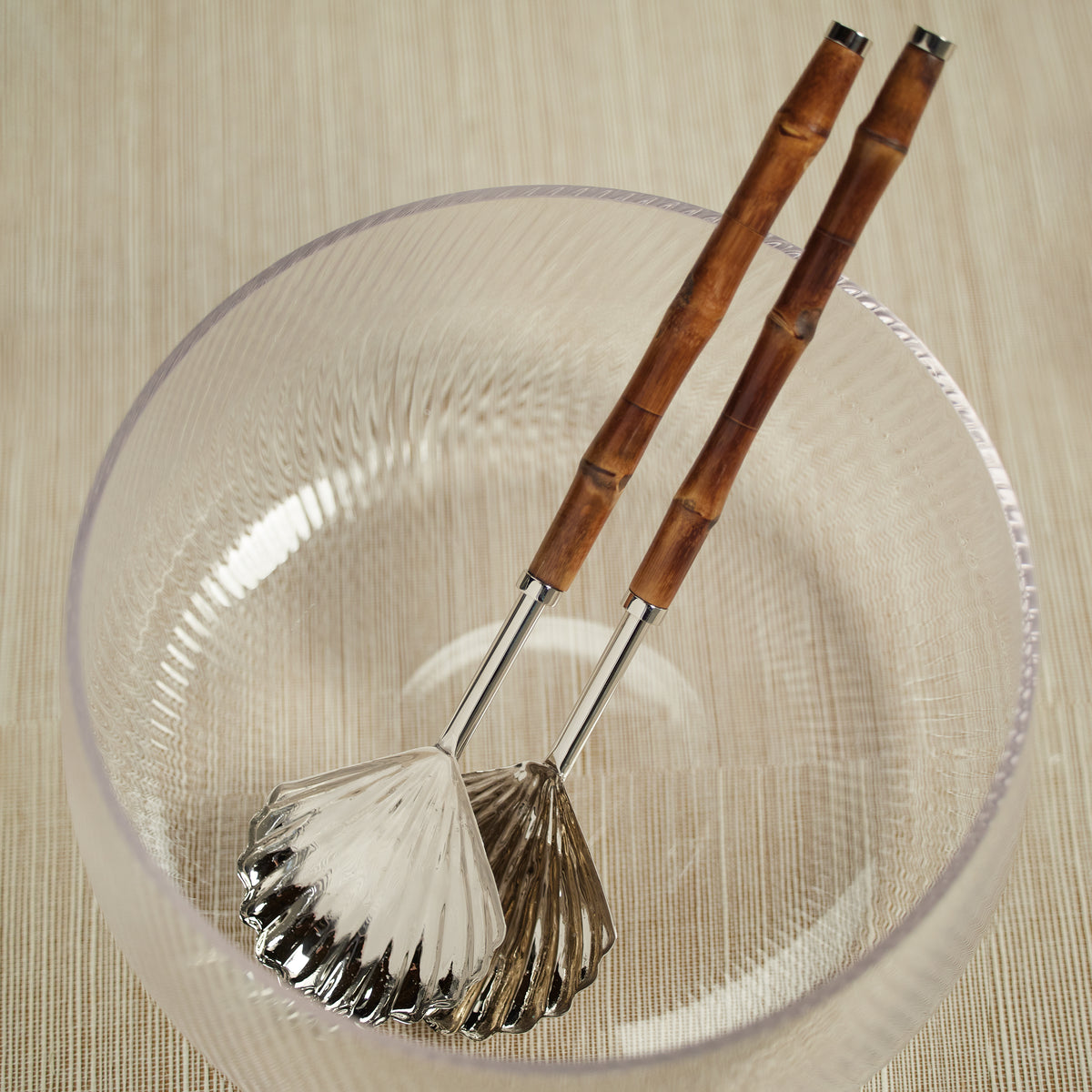 Colony Bamboo and Nickel Server Set