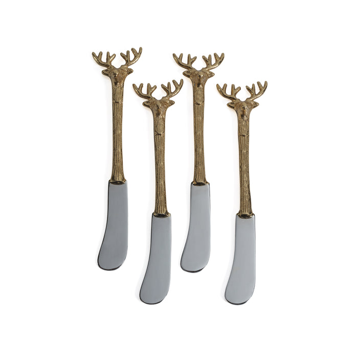 Peura Stag's Head  Butter Knives, Set of 4