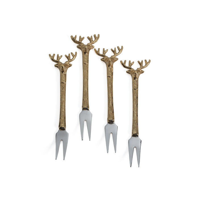Peura Stag's Head  Cocktail  / Cheese Forks, Set of 4