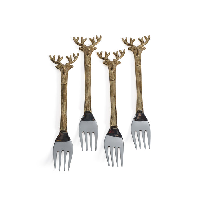 Peura Stag's Head Hors d 'Oeuvre  Forks, Set of 4