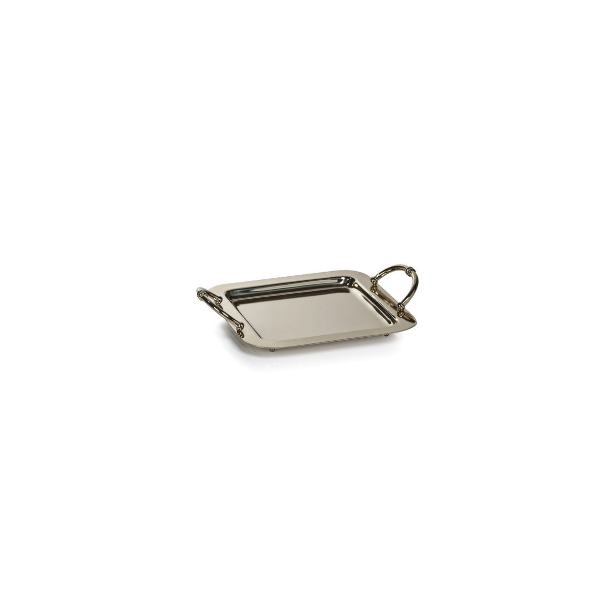Manetta Polished Steel and Brass Tray, Small