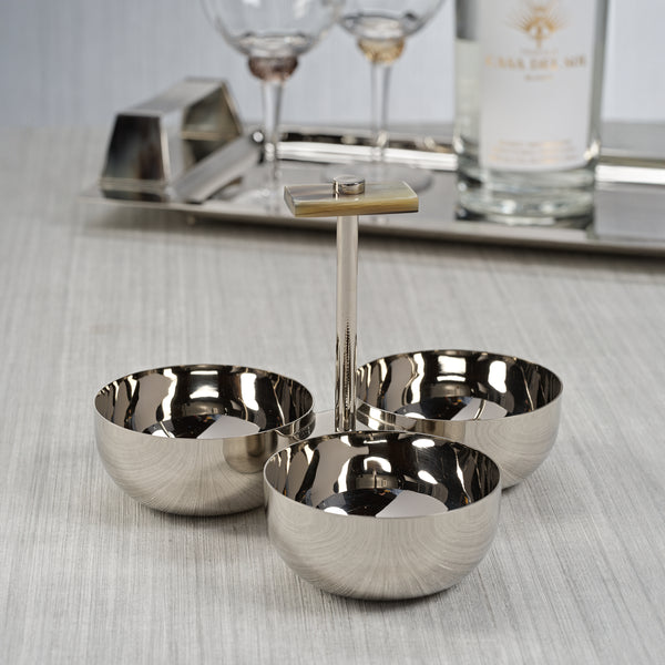 Bayeux Serving Condiment Set with Horn Trim