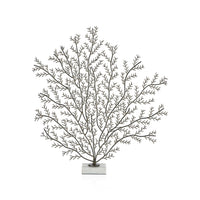 Zinc Coral Branch Metal Sculpture on Marble Base, Large