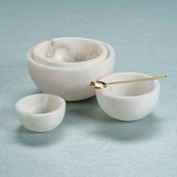 Baltic Medium White Alabaster Bowls, Set of 2