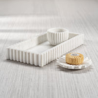 Calabria White Scalloped Vanity Marble Tray