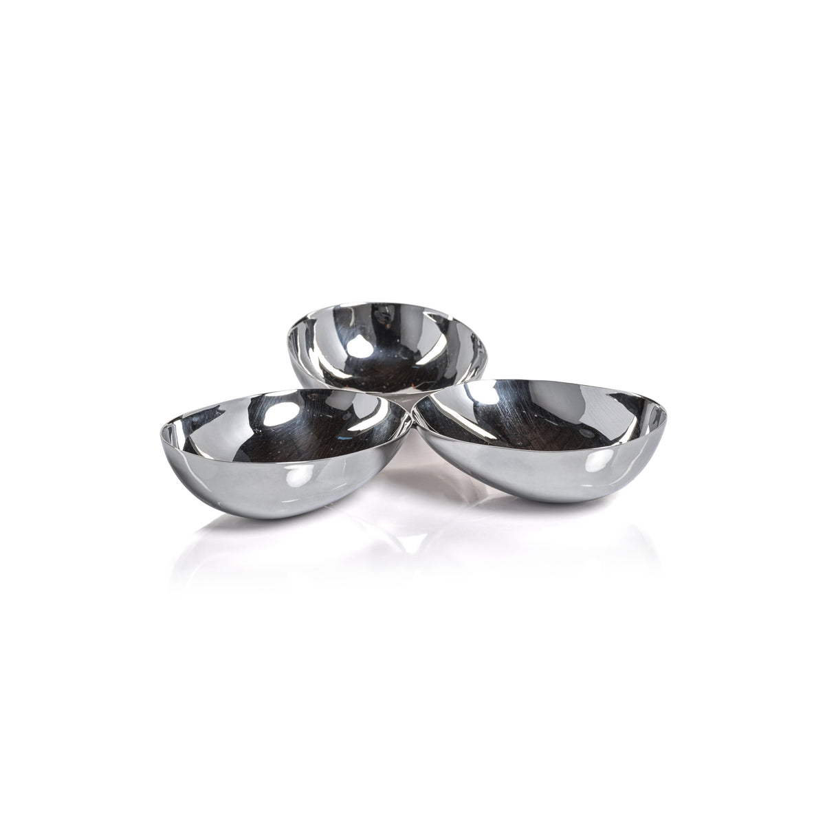 Stanley Polished Stainless Steel Triple Nut Bowl