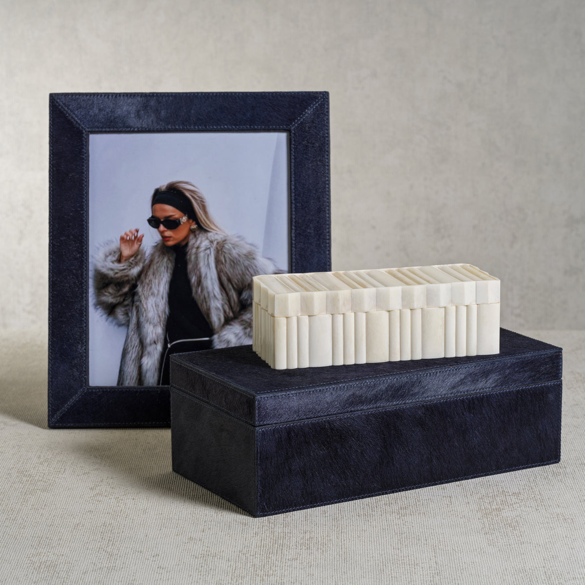 Cameron White Bone Scalloped Decorative Box