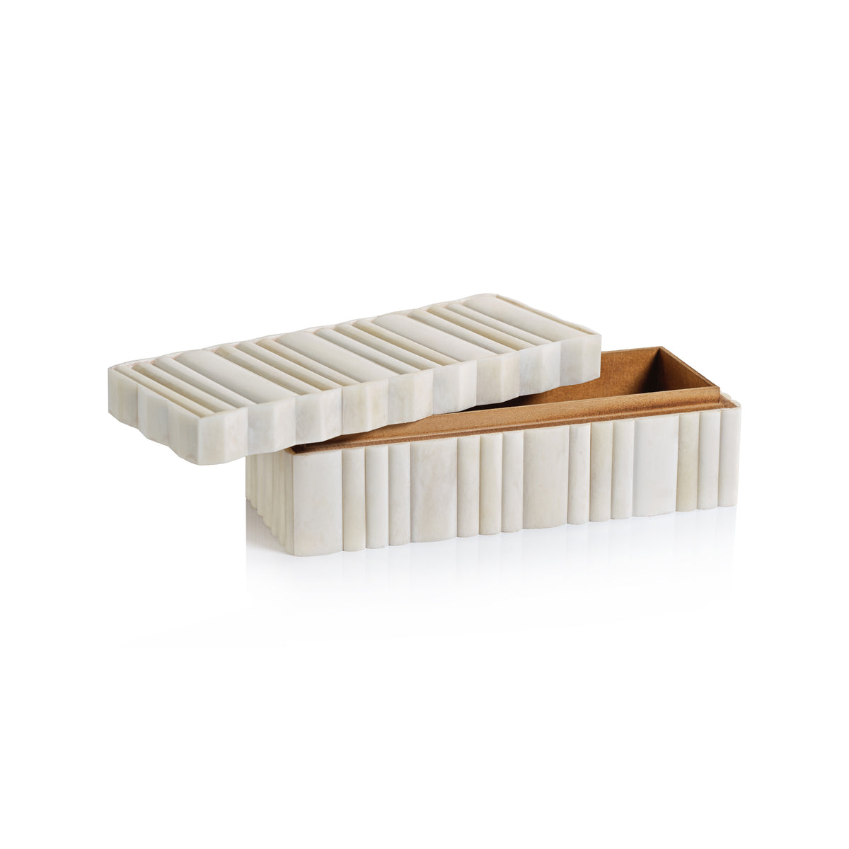 Cameron White Bone Scalloped Decorative Box