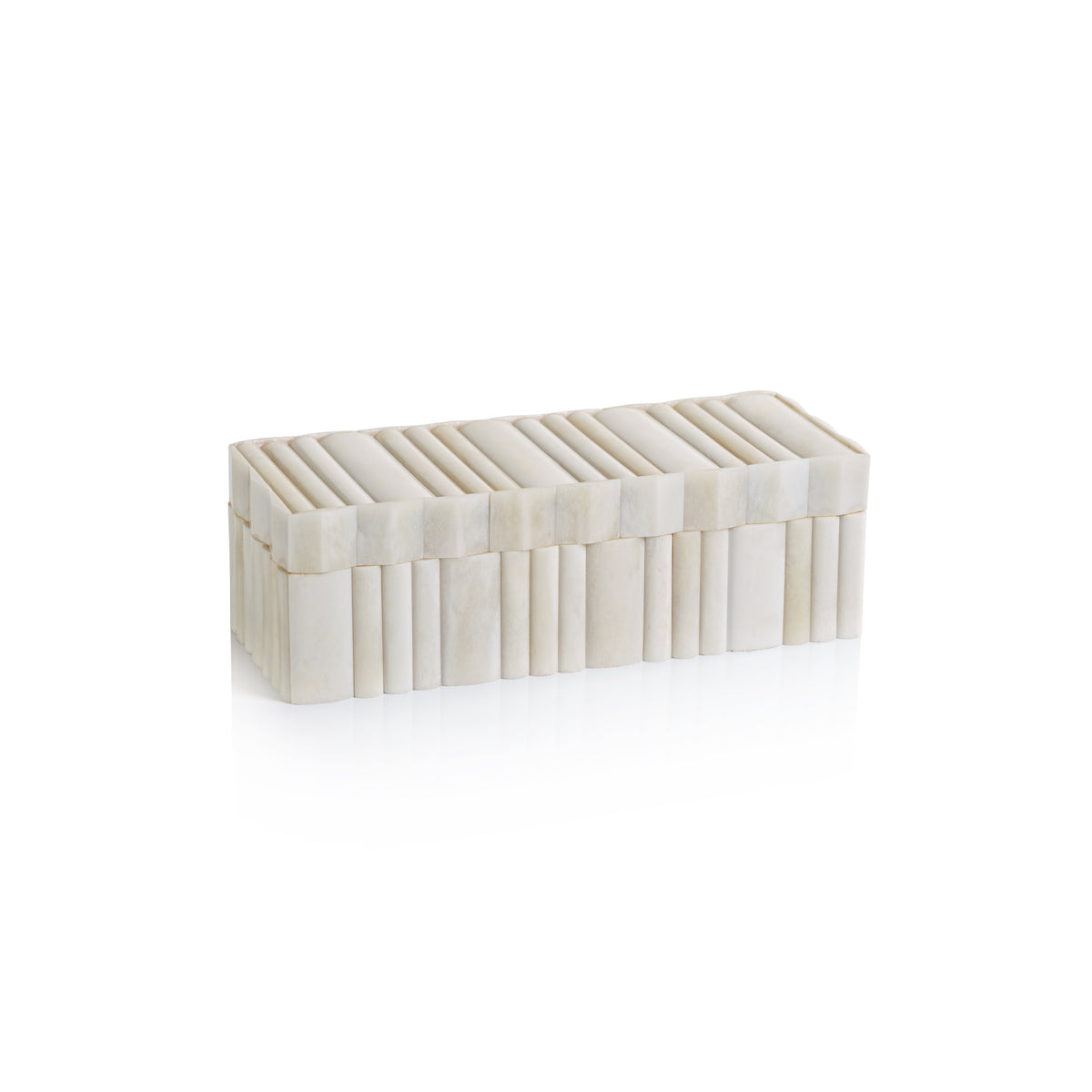Cameron White Bone Scalloped Decorative Box