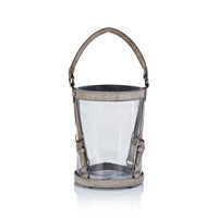 St. Moritz Hair-On-Hide Leather Glass Hurricane / Ice Bucket