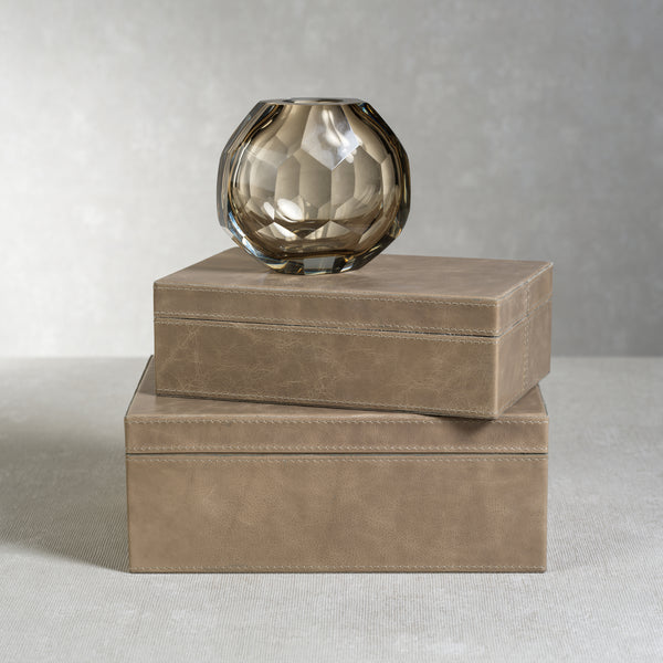 Bellecôte Mink Leather Decorative Box, Small